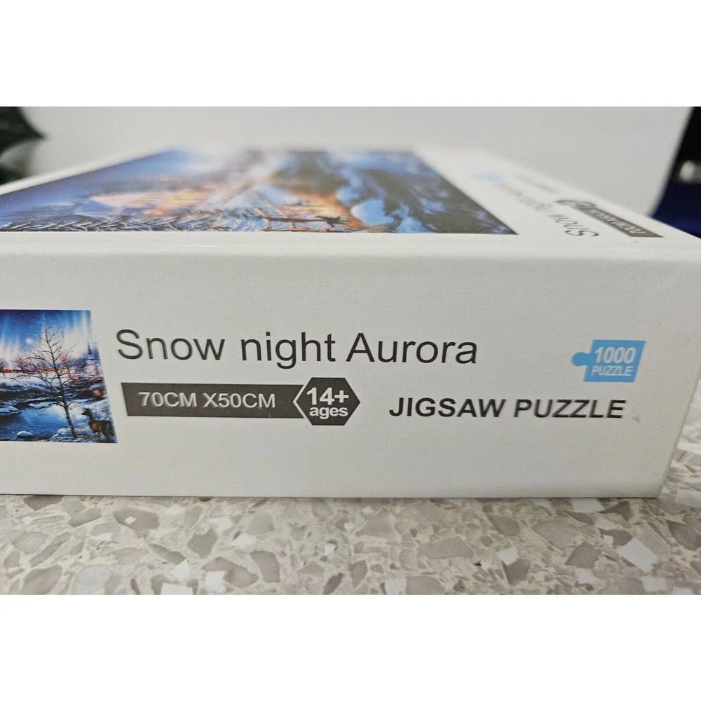 Snow Night Aurora Jigsaw Puzzle for Adults and Kids - 1000 Piece Hao Xiang